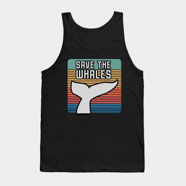 Save the whales vintage Tank Top by Mako Design 